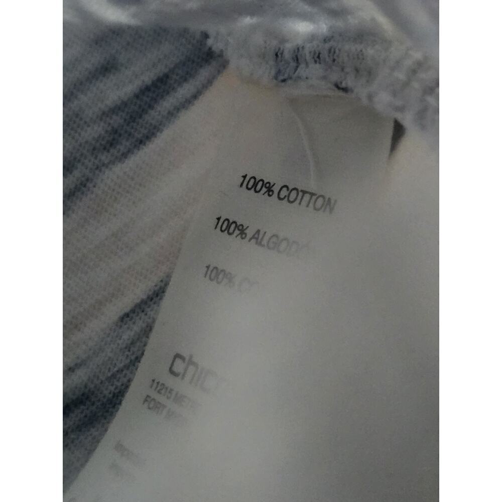 Zenergy By Chicos Striped Floral Print T Blue White 3Q Sleeve New With Tags MP - Picture 5 of 6